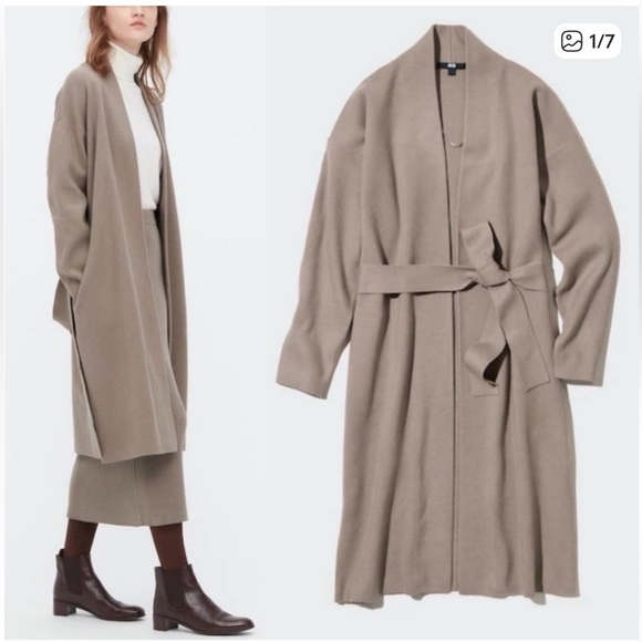 Uniqlo Soufflé Yarn Belted Coat - Picture 2 of 4